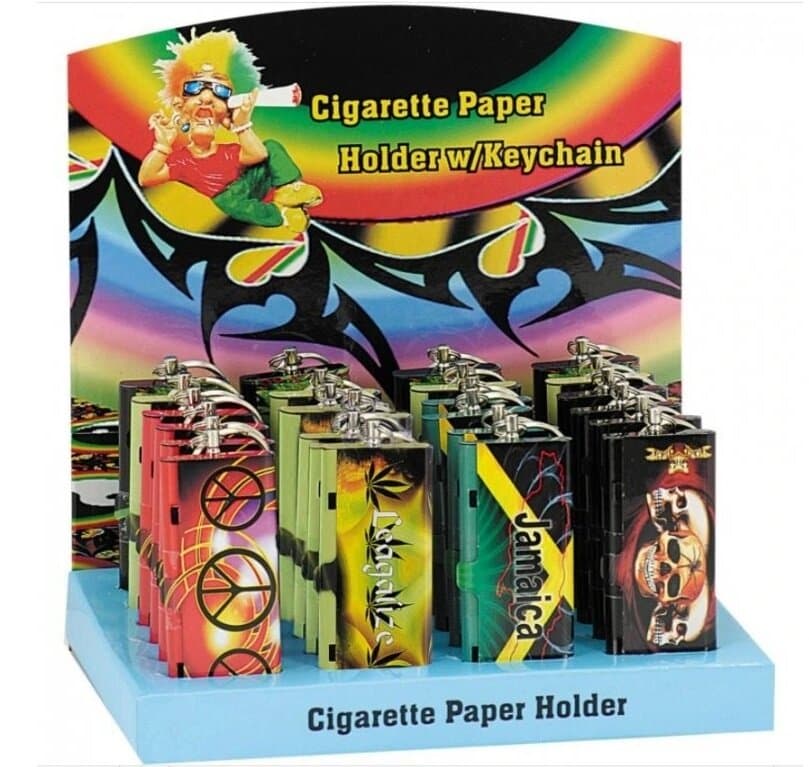 Cigarette Rolling Paper Holder with Key Chain