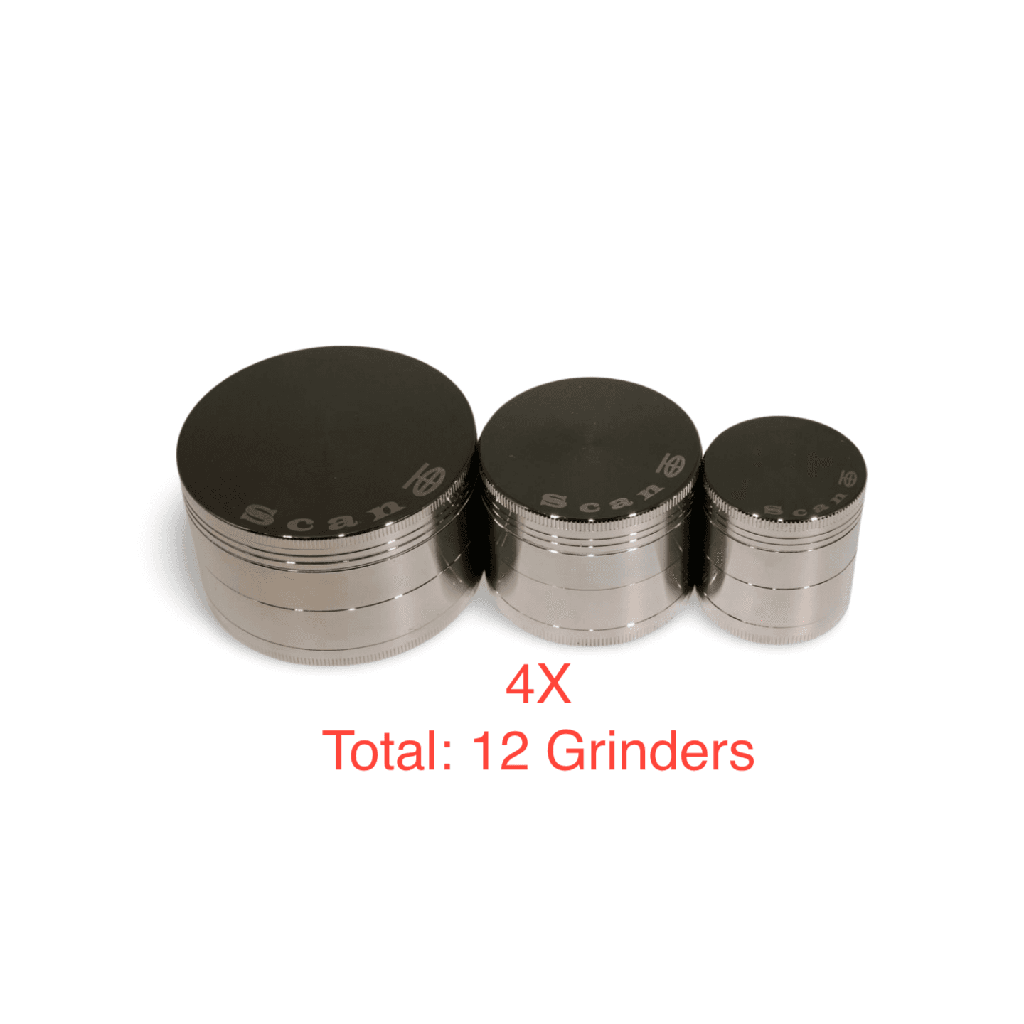4-Piece Grinder Variety Pack (3 Sizes) (12 Grinders) (Wide Out of Stock)