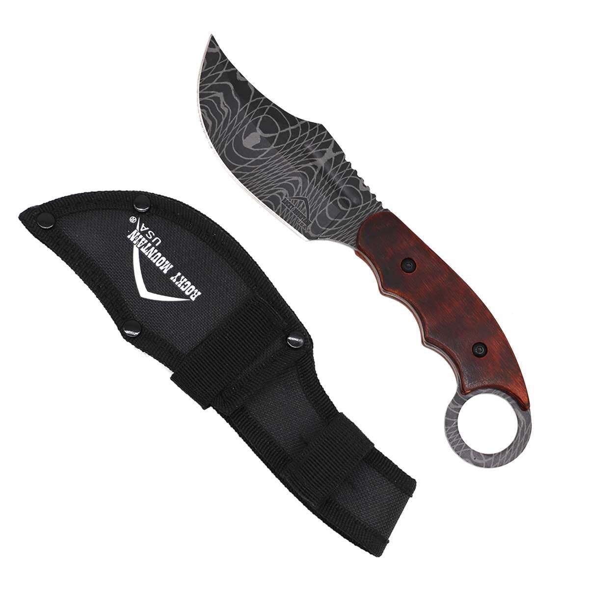 Rocky Mountain Hunting Knife - 4 1/2" Damascus Blade