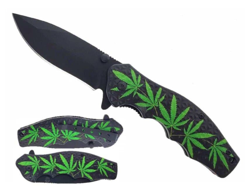 7 3/4" Overall. Belt Clip. Rough NonSlip Handle., 440 Stainless Steel Half Serrated Black Coated Blade