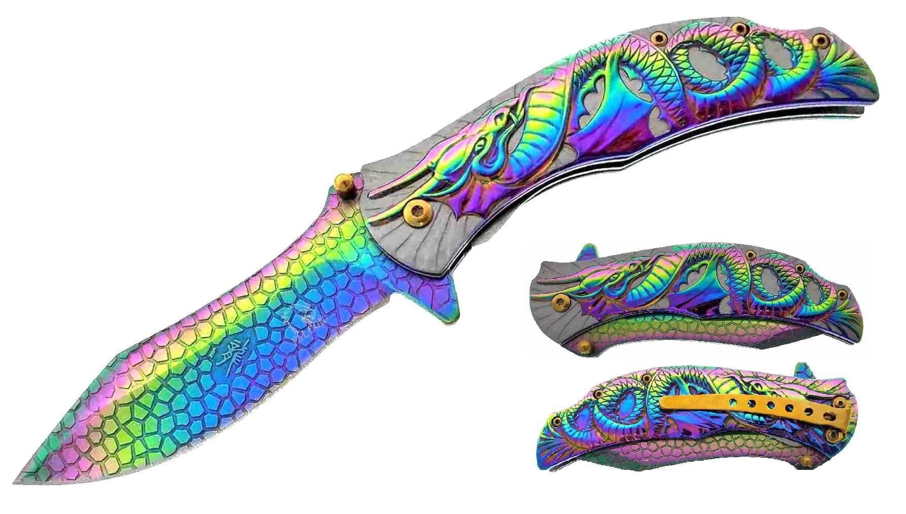 Falcon 3.5" Rainbow Blade / Dragon Handle /