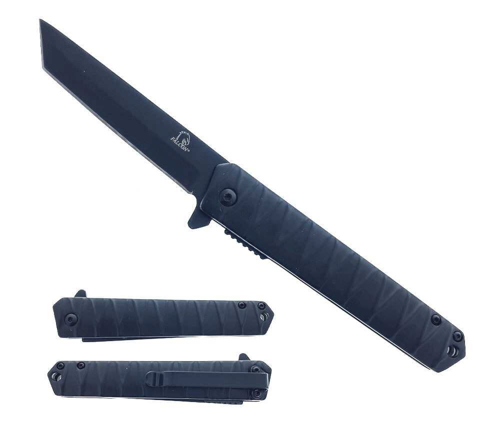 Falcon7.75" Overall Pocket Knife 3.25" Blade Black